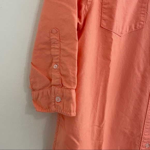 Fresh Produce 100% Cotton Peach Button Down Shirt Dress - Picture 4 of 10